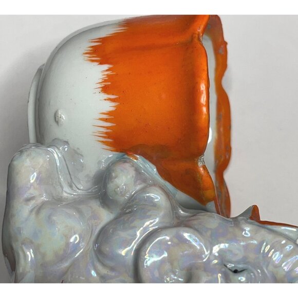 Vintage Ceramic Elephant Planter Lucky Trunk Up Made in Japan - Picture 7 of 8